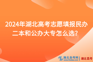 2024年湖北高考志愿填報民辦二本和公辦大專怎么選？