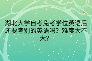 湖北大學(xué)自考免考學(xué)位英語后還要考別的英語嗎？難度大不大？