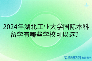 2024年湖北工業(yè)大學國際本科留學有哪些學?？梢赃x？