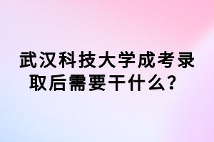 武漢科技大學(xué)成考錄取后需要干什么？