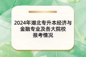 2024年湖北專升本經(jīng)濟(jì)與金融專業(yè)及各大院校報考情況