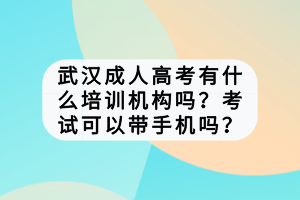 武漢成人高考有什么培訓(xùn)機構(gòu)嗎？考試可以帶手機嗎？