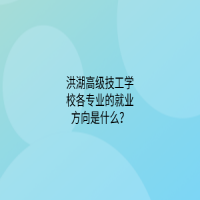 洪湖高級技工學校各專業(yè)的就業(yè)方向是什么？