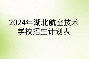 2024年湖北航空技術(shù)學校招生計劃表