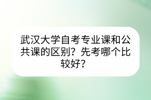 武漢大學(xué)自考專業(yè)課和公共課的區(qū)別？先考哪個(gè)比較好？