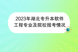 2023年湖北專升本軟件工程專業(yè)及院校報(bào)考情況