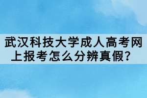 武漢科技大學(xué)成人高考網(wǎng)上報考怎么分辨真假？