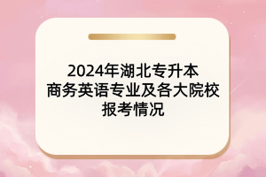 ?2024年湖北專升本商務(wù)英語專業(yè)及各大院校報考情況