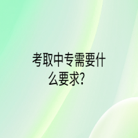 考取中專需要什么要求？