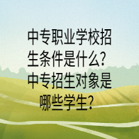 中專職業(yè)學校招生條件是什么？中專招生對象是哪些學生？