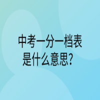 中考一分一檔表是什么意思？