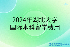 2024年湖北大學(xué)國(guó)際本科留學(xué)費(fèi)用