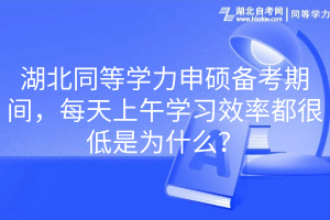 湖北同等學力申碩備考期間，每天上午學習效率都很低是為什么？