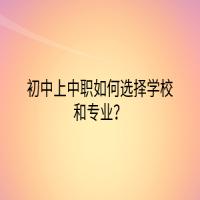 初中上中職如何選擇學(xué)校和專業(yè)？