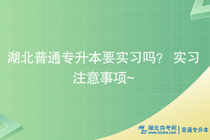 湖北普通專升本要實(shí)習(xí)嗎？ 實(shí)習(xí)注意事項(xiàng)~