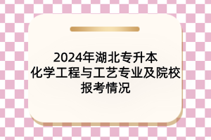 2024年湖北專升本化學工程與工藝專業(yè)及院校報考情況