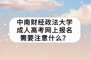 中南財經(jīng)政法大學(xué)成人高考網(wǎng)上報名需要注意什么？