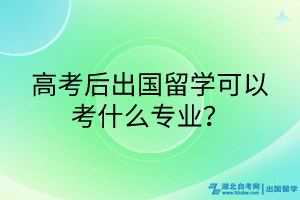 高考后出國留學可以考什么專業(yè)？