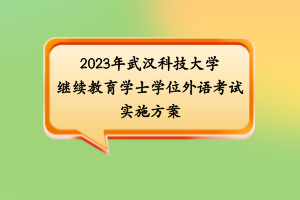 2023年武漢科技大學繼續(xù)教育學士學位外語考試實施方案