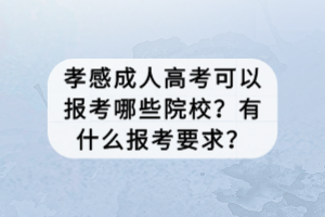 孝感成人高考可以報考哪些院校？有什么報考要求？