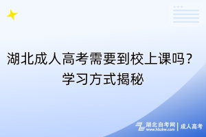 湖北成人高考需要到校上課嗎？學(xué)習(xí)方式揭秘