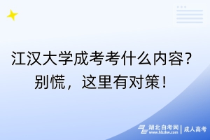 江漢大學成考考什么內容？別慌，這里有對策！