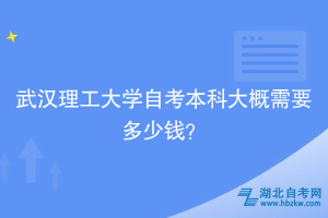 武漢理工大學(xué)自考本科大概需要多少錢？