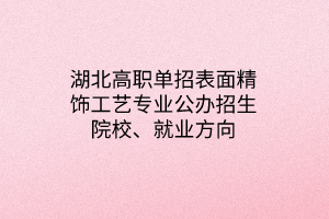 湖北高職單招表面精飾工藝專業(yè)公辦招生院校、就業(yè)方向