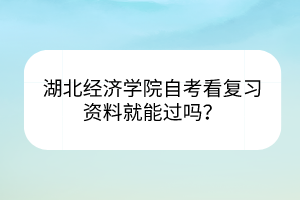 湖北經(jīng)濟(jì)學(xué)院自考看復(fù)習(xí)資料就能過(guò)嗎？