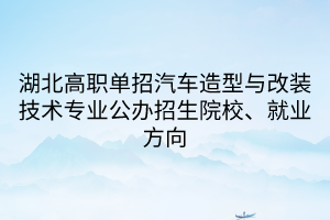 湖北高職單招汽車造型與改裝技術(shù)專業(yè)公辦招生院校、就業(yè)方向