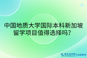 中國地質(zhì)大學(xué)國際本科新加坡留學(xué)項(xiàng)目值得選擇嗎？