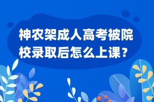 神農(nóng)架成人高考被院校錄取后怎么上課？