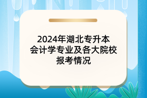 2024年湖北專升本會計學專業(yè)及各大院校報考情況