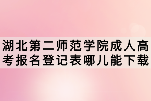 湖北第二師范學(xué)院成人高考報(bào)名登記表哪兒能下載？