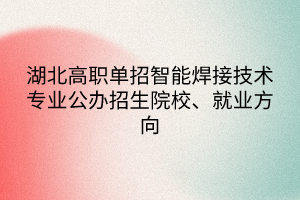 湖北高職單招智能焊接技術(shù)專業(yè)公辦招生院校、就業(yè)方向