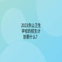 2023京山衛(wèi)生學(xué)校的招生計(jì)劃是什么？