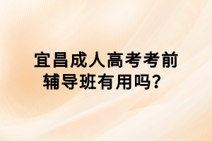 宜昌成人高考考前輔導(dǎo)班有用嗎？