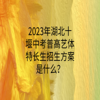 2023年湖北十堰中考普高藝體特長(zhǎng)生招生方案是什么？