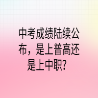 中考成績陸續(xù)公布，是上普高還是上中職？