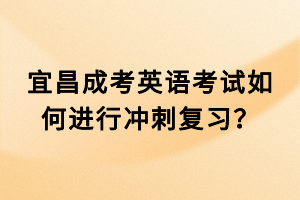 宜昌成考英語考試如何進行沖刺復習？