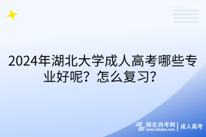 2024年湖北大學(xué)成人高考哪些專業(yè)好呢？怎么復(fù)習(xí)？