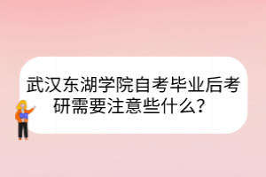 武漢東湖學(xué)院自考畢業(yè)后考研需要注意些什么？