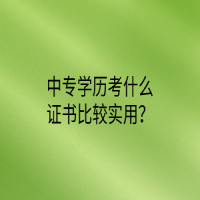 中專學(xué)歷考什么證書比較實用？