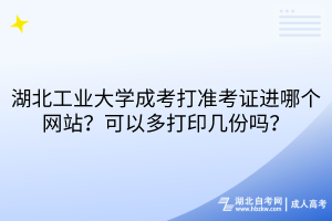 湖北工業(yè)大學成考打準考證進哪個網站？可以多打印幾份嗎？