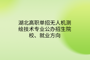 湖北高職單招無人機測繪技術專業(yè)公辦招生院校、就業(yè)方向