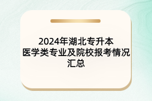 2024年湖北專升本醫(yī)學(xué)類專業(yè)及院校報考情況匯總