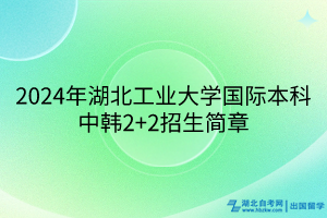 2024年湖北工業(yè)大學國際本科中韓2+2招生簡章