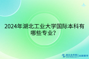 2024年湖北工業(yè)大學國際本科留學項目有哪些專業(yè)？