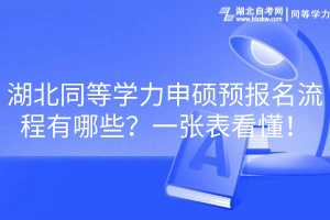 湖北同等學(xué)力申碩預(yù)報(bào)名流程有哪些？一張表看懂！