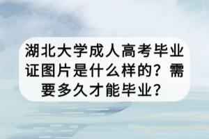 湖北大學(xué)成人高考畢業(yè)證圖片是什么樣的？需要多久才能畢業(yè)？